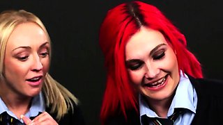 Stunning CFNM babes cocksucking stud