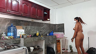 My Friend's Stepsister Preparing the Dinner Very Tasty