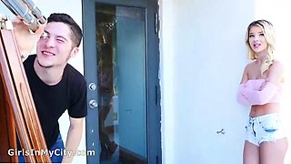 Hot Blonde Strips Down In Front of Her Friend s Brother: Big Tits, Blowjob  Amateur Porn