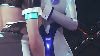 Kara lesbian fun with Demi : subverse & Detroit: become human crossover Hentai parody