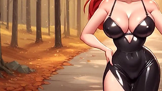 Sexy Big Tits Bouncing and Teasing! Latex Outfits Try on