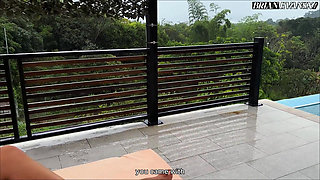 Sexy Latina is seduced by a horny blond, and they have passionate sex outside - Brian Evansx