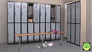 These Three Super Hot Bitches Get Banged While Showering In The Locker Room