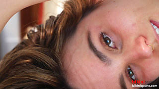 Naked Bed Yoga with Deep Full-Nude Stretches. Flexible Brunette Ophelia Fae