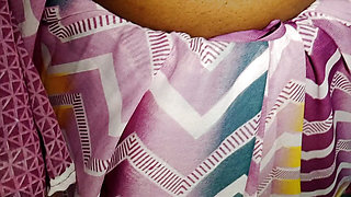 A beautiful Tamil wife, tying a sexy saree, arouses lust and leaves for work.