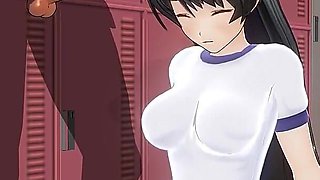 Student in Sportswear Fucks Two Guys in the Locker Room