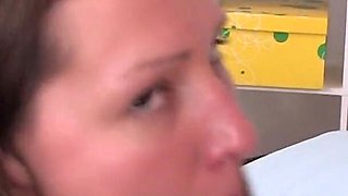 She strtched her mouth an pussy open for his big cock to get fucked hardcore