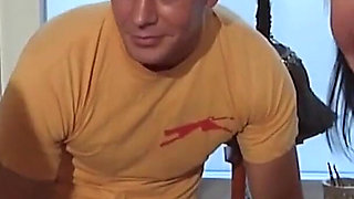 Sexy big boobs threesome in the bathroom...cum in mouth