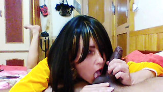 A Nice Big Cock and a Beautiful Woman Giving Blowjob