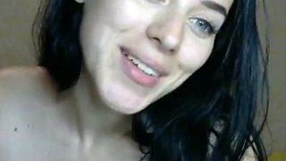 Busty Brunette's Webcam Striptease
