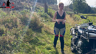 Hot Mini Piss on Motorcycle Tour