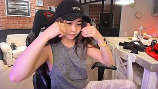 Asian masturbates with machine