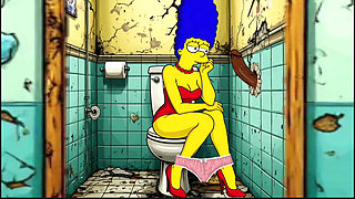 Married Housewife Gets Fucked in a Dirty Toilet. Cartoon Parody