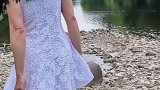 Outdoor Nude Gaping My Pussy and Peeing