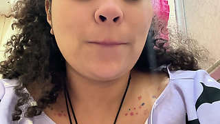 Gassy Milk-intolerant Girl on the Toilet and Farting