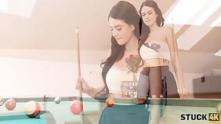 Pornstar clip with glamour Scarlett Johnson and Mia Trejsi from Stuck 4k