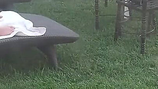 I Recorded My Stepsister Sunbathing Naked and Masturbating in the Garden