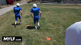 Coach Lauren Phillips' amazing body makes her team winners in a wild 4k porn spitroast