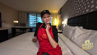 McDonalds Girl Deep Brutal Fuck VS Worlds Biggest Cock