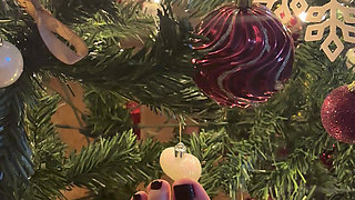 Playing with a christmas three with my feet