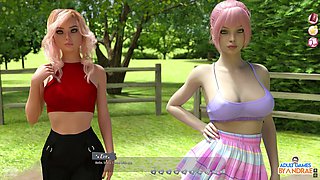 Softcore animation opens up to a sexy story in English