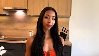 Tiny Filipina teen loves a big cock deep