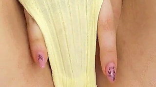 Redhead Teen Playing with Dildo in Upside Down Pose