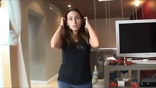 Brother blackmails sister for blowjob