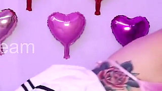 Cute Girl Fucking Dildo and Making Ahegao Faces!