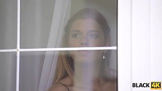 Black4k. milky hottie needs just a thick ebony phallus for happiness