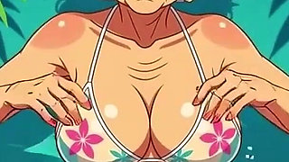 Flirty Animated Grandma in Bikini