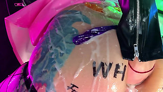 Bukkake & Anal Fisting for a Cyberpunk Slut