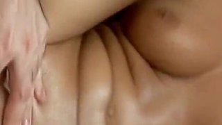 Brunette teen gets oiled and fucked