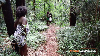 Ebony Black Fairies Walking In The Jungle Get Teased By Big Black Tit MILF Wanting Lesbian Threesome