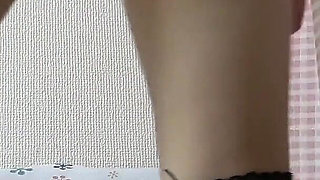 Big Boobs Nipple Stickers, Miniskirt Legs and Thighs, Camel Toe, Perfect Body Japanese Girl Tease Viewed From Under the Desk