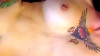 Tattooed skank rammed in her loose asshole
