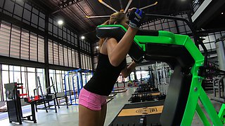 Thai GF with ass gym workout and sex