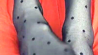 Step Aunt Anya Puts on Stockings and Shows Her Hairy Pussy