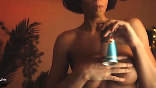 Petite small tit babe with perfect pussy masturbates