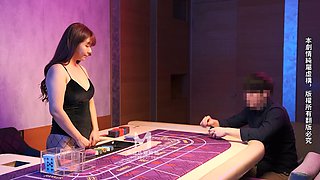 Model - Hot Big Tits Dealer Rough Fucked by Client on The Gaming Table!!