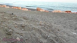Flashing Dick in Public - My Wife Jerks My Dick in Front O...er in a Nudist Beach with People Near - Omg Caught!!!