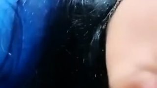 Slutty amateur flashing her big boobs in the backseat