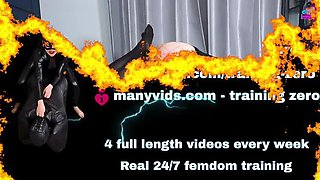 Big Natural Tits Femdom Bondage - Masked Slave Gets Pegged & Whipped in HD