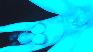 Katrina Moreno with shaved pussy and big tits riding a dick