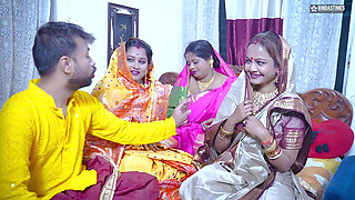 Desi Horny Indian Three Bhabhi Wants to Get Fucked by Their Dewar Like a Bhabhi's Groupsex Party ( Hindi Audio )