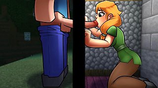 Minecraft Hentai Horny Craft - Part 1 - Alex Sucks a Big Dick by Loveskysan69