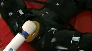 Rubber Doll in Bondage - Vibed and Fingered