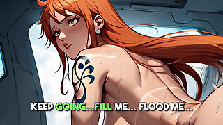 Nami’s Oiled Ass Pounded by Naruto! Squirting Hearts-eyes Orgasm