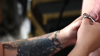 Locktober CBT Playtime with My Sex Slave with Extreme Spiked Cock Ring Head Dildo