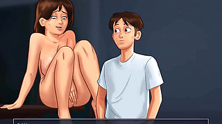 Summertime saga: stepson fingers his stepmom's pussy ep 187